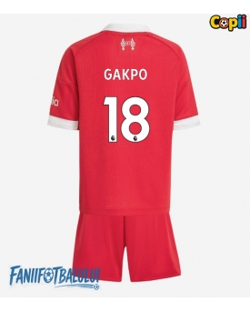 Liverpool Cody Gakpo #18 Echipament de Fotbal Replică 2025-26 Copii Acasa (+ Șorturi)